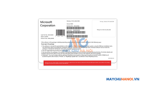 Hệ điều hành Windows 10 Pro 64Bit Eng Intl 1pk DSP OEI DVD FQC( 08929)