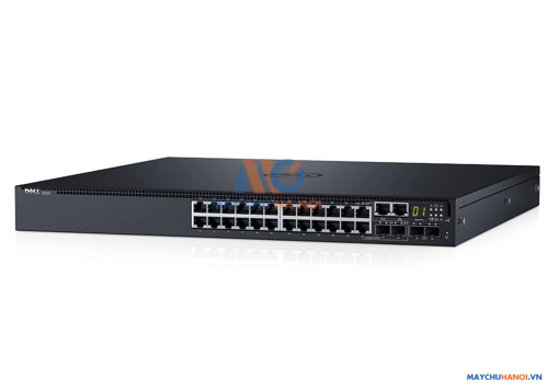Dell Networking S3124, L3, 24x 1GbE, 2xCombo, 2x 10GbE SFP+ fixed ports, Stacking, IO to PSU airflow, 1x AC PSU