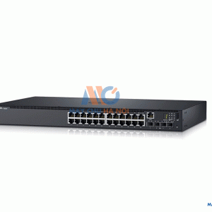 Switch Dell Networking N1524, 24x 1GbE + 4x 10GbE SFP+ fixed ports, Stacking, IO to PSU airflow, AC