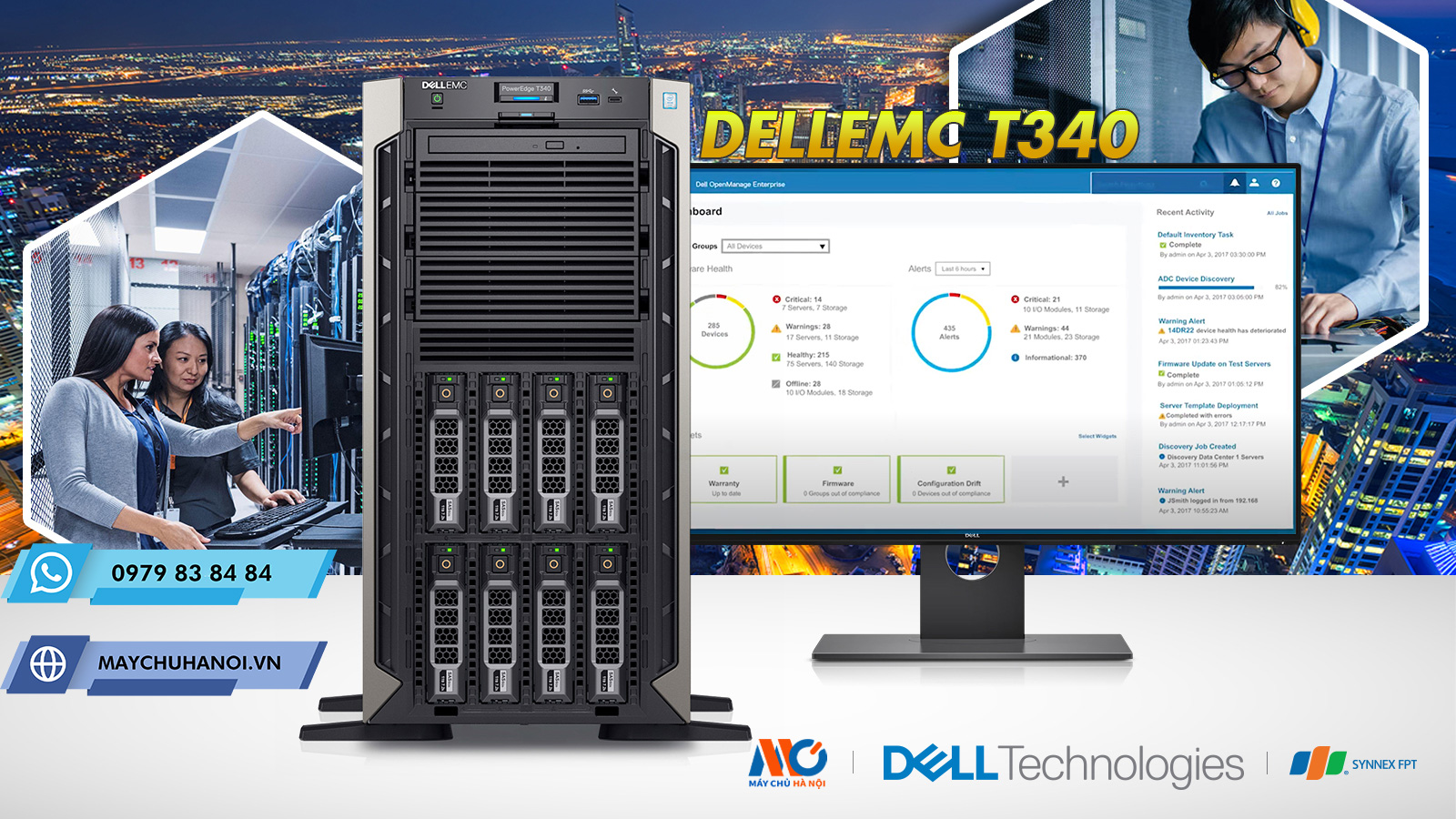 Máy chủ DellEMC Poweredge T340 đáp ứng nhu cầu mở rộng cho Doanh nghiệp đang phát triển.