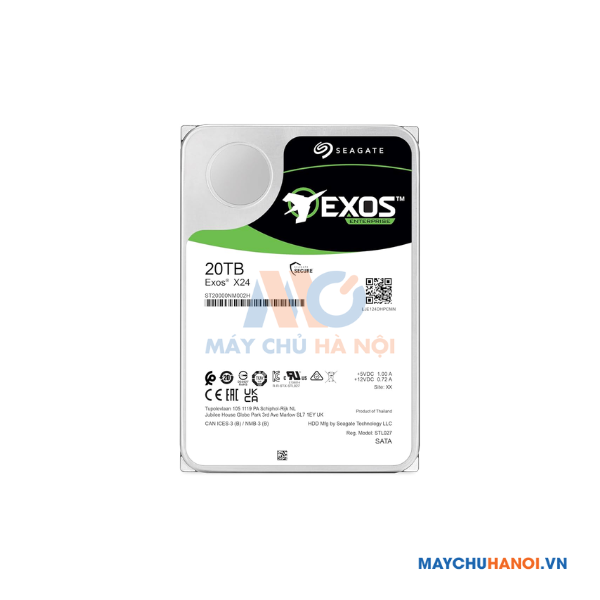 Ổ Cứng HDD Seagate Exos X20 24TB Enterprise 512e/4Kn SATA 6Gb/s 7200RPM 256MB 3.5" - N Ổ Cứng HDD Seagate Exos X20 24TB Enterprise 512e/4Kn SATA 6Gb/s 7200RPM 256MB 3.5" - N