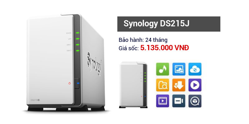 Thiết bị lưu trữ NAS SYNOLOGY DS215J