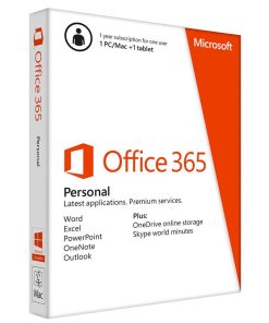 Phần Mềm Office 365 Personal 32-bit/x64 English Subscr 1YR APAC EM Medialess