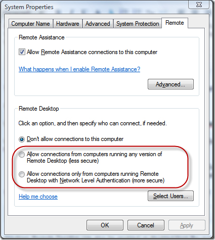 Kích hoạt Remote Desktop trong Vista và Windows 7