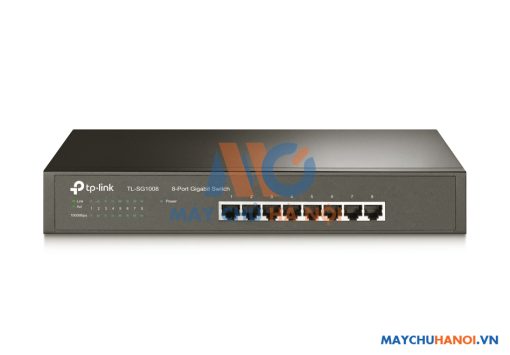 Switch 8 cổng Gigabit, 8 cổng RJ45 10/100/1000Mbps, Vỏ thép, gắn tủ 13-inch 1U