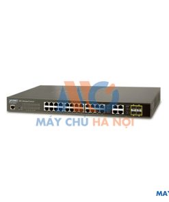 24-port 10/100/1000Mbps + 4-port Gigabit TP/SFP Switch PLANET WGSW-28040