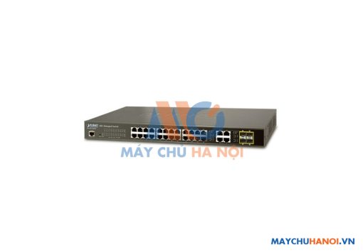 24-port 10/100/1000Mbps + 4-port Gigabit TP/SFP Switch PLANET WGSW-28040