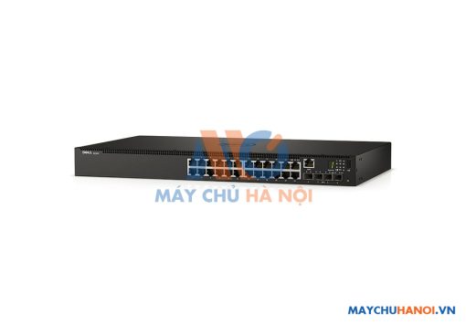 Switch Dell Networking N1524P, PoE+, 24x 1GbE + 4x 10GbE SFP+ fixed ports, Stacking, IO to PSU airflow, AC