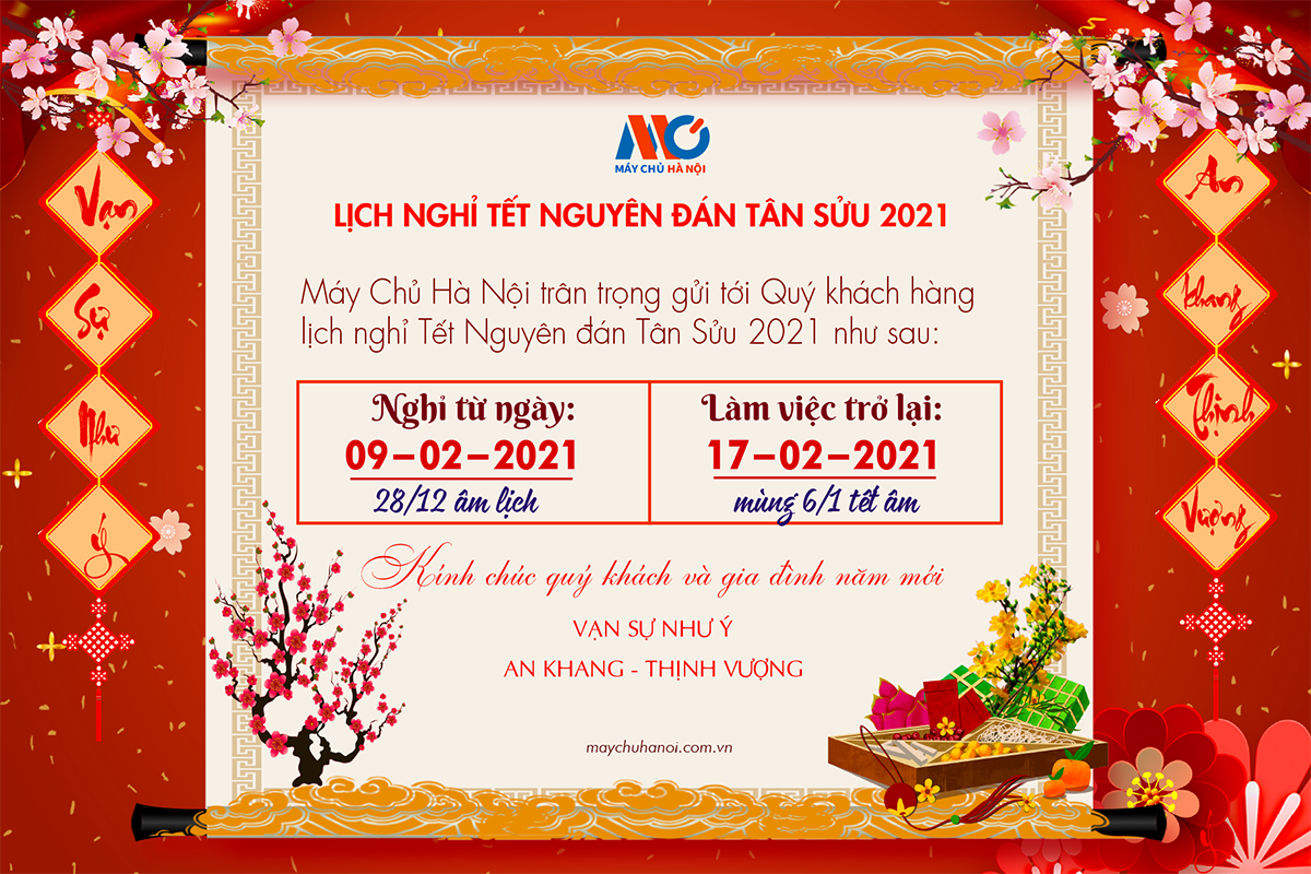 LỊCH NGHỈ TẾT NGUYÊN ĐÁN TÂN SỬU  2021