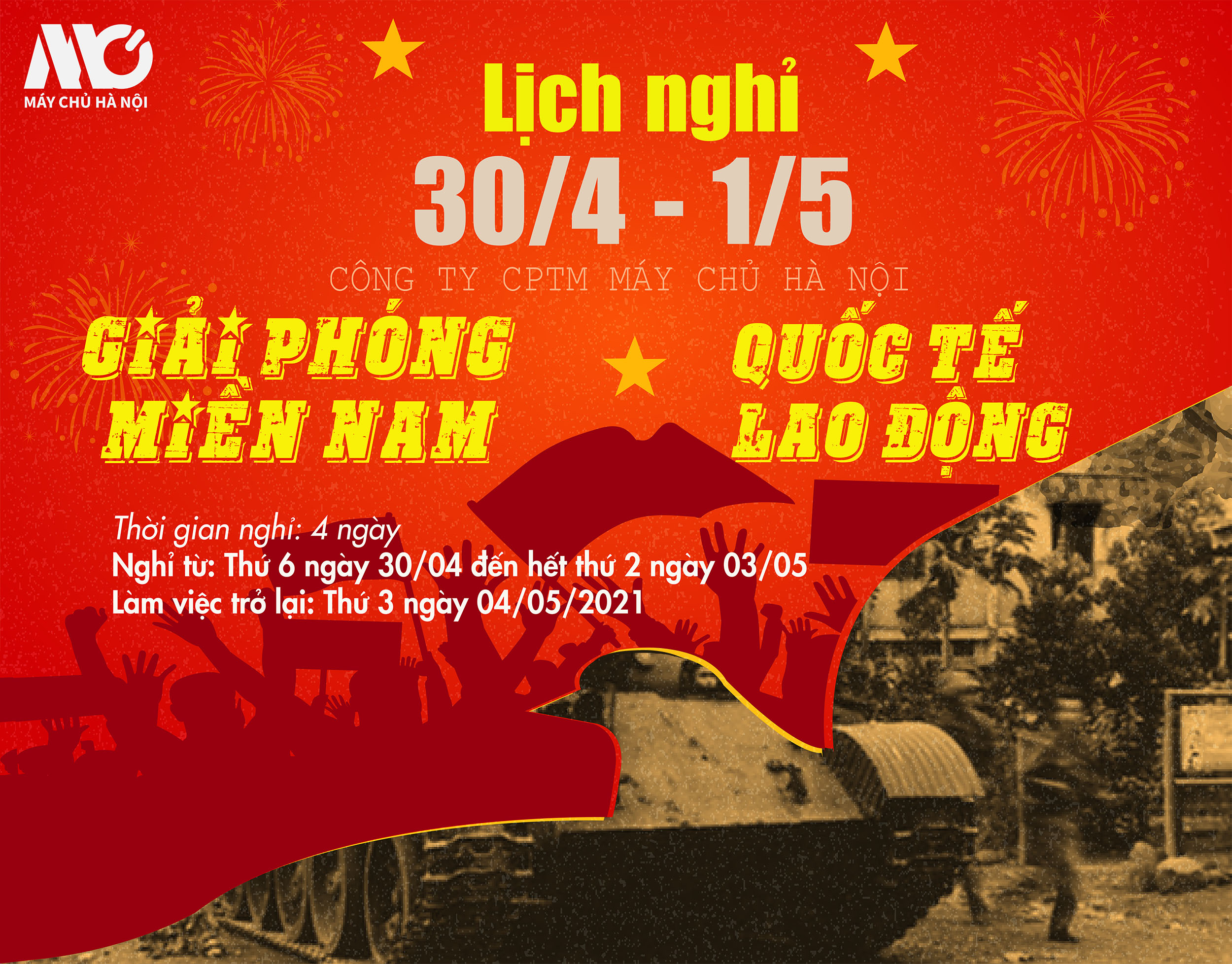 Lịch nghỉ đại lễ 30/4-1/5 năm 2021